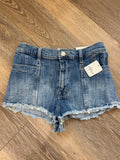 Free People We The Free Janney High-Low Distressed Denim Shorts Size 27 NWT