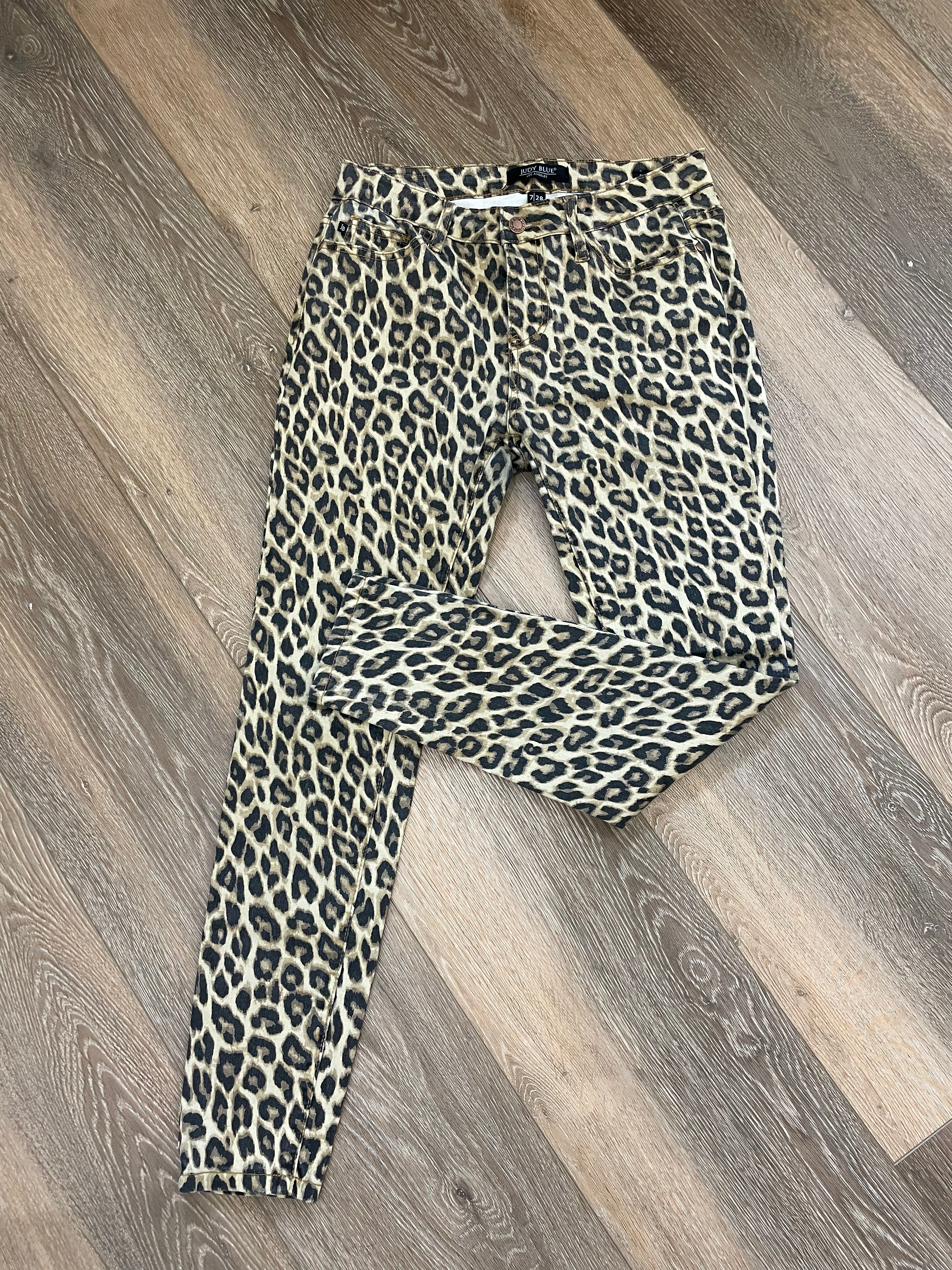 Judy Blue Leopard Print Skinny Fit Jeans Women's Size 7 / 28