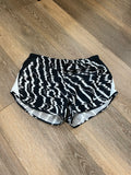Nike Women's Dri-FIT Tempo Icon Clash Running Shorts - Black/White Zebra Pattern - Size Medium