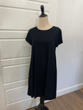 Gap Classic Black T-Shirt Mini Dress Soft Knit Swing Silhouette Size M